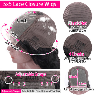 Glueless Wear and Go Wig Brown Hair with Blonde Highlights Body Wave Lace Front Human Hair Wig