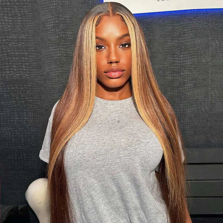 Highlight Straight HD Lace Wig Brazilian Virgin Human Hair Wigs