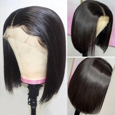 12A Grade Straight Bob Wigs Human Hair 13*4 Lace Front Wig