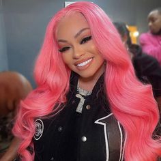 Virgin Human Hair Wigs Pink Color Hair Body Wave 13X4/13x6 Lace Front Wig