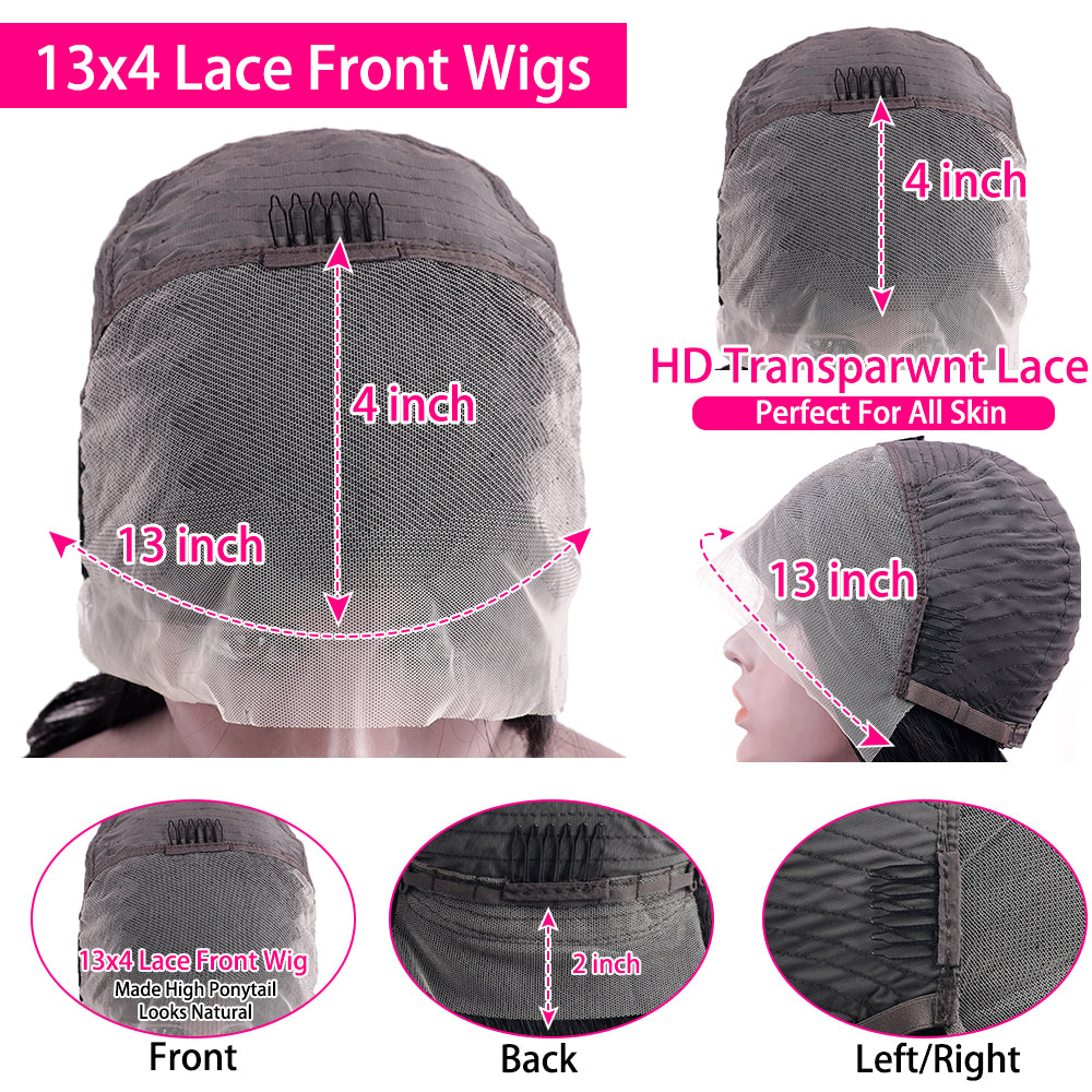 Glueless Wear and Go Wig Brown Hair with Blonde Highlights Body Wave Lace Front Human Hair Wig