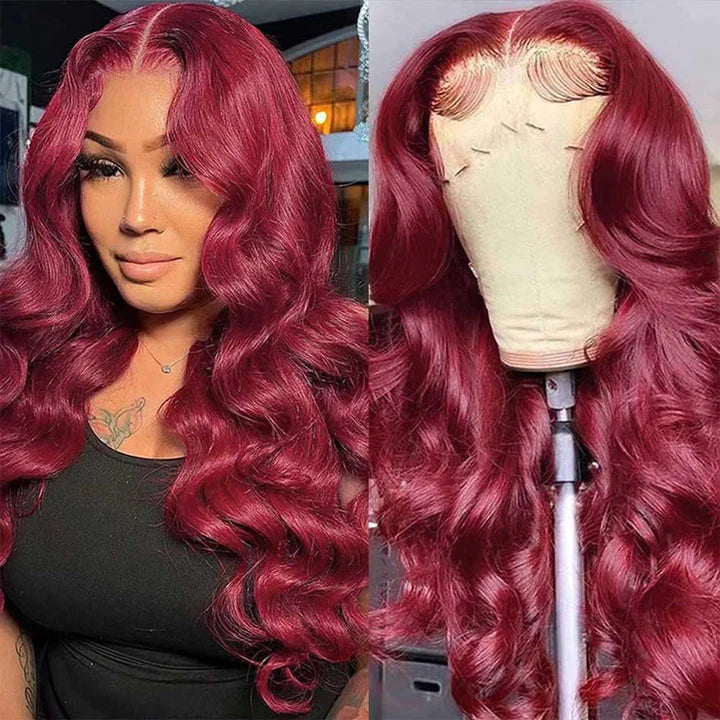 99J Burgundy Body Wave 13x6 Full Frontal Lace Wig