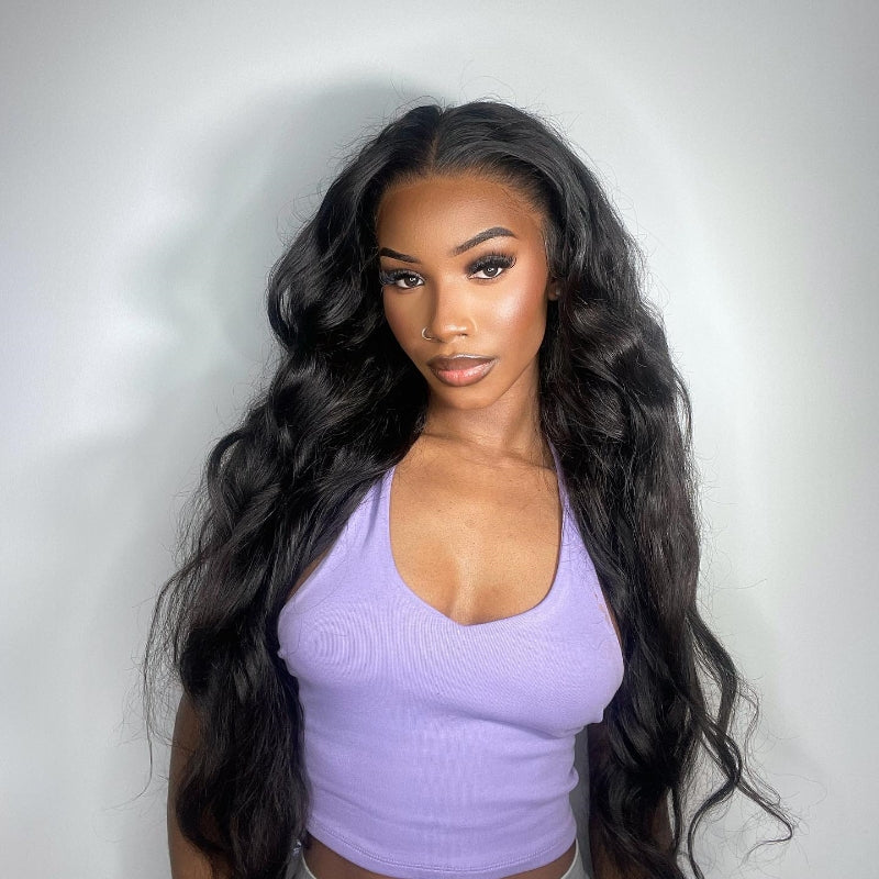 Super Natural Body Wave 13x6 HD Full Frontal Wigs Human Hair 180% Density