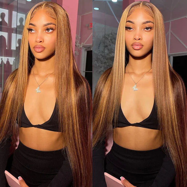 Highlight Straight HD Lace Wig Brazilian Virgin Human Hair Wigs