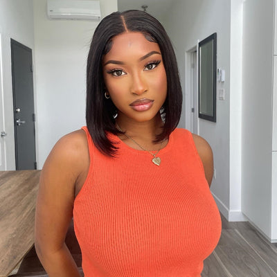 12A Grade Straight Bob Wigs Human Hair 13*4 Lace Front Wig