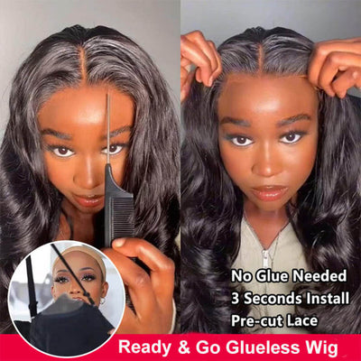 Bleached Knots Body Wave Hair 5x5 HD Lace Wigs Wear Go Glueless Wigs 180% Density