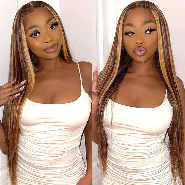 Highlight Straight HD Lace Wig Brazilian Virgin Human Hair Wigs