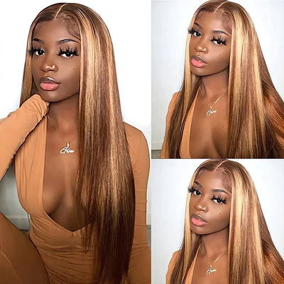 Highlight Straight HD Lace Wig Brazilian Virgin Human Hair Wigs