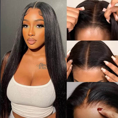 Silky Straight Easy Wear Go Glueless Wigs Pre Cut 5x5 HD Lace Closure Wigs Beginner Friendly