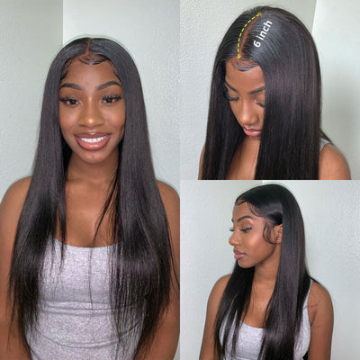 13*6 Lace Front Wig Straight Human Hair Lace Wigs 180% Density