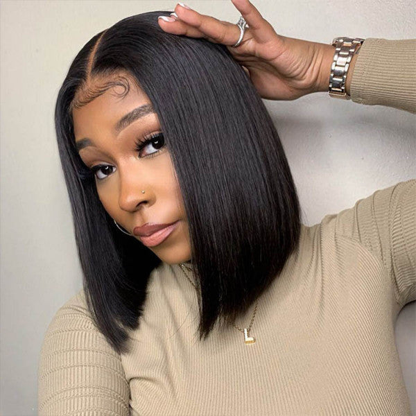 12A Grade Straight Bob Wigs Human Hair 13*4 Lace Front Wig