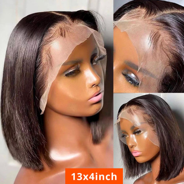 12A Grade Straight Bob Wigs Human Hair 13*4 Lace Front Wig