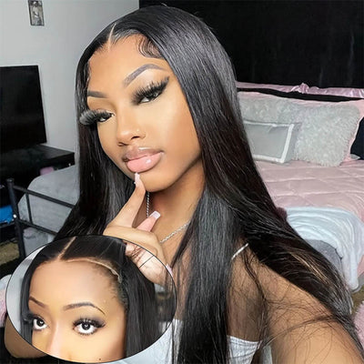 Silky Straight Easy Wear Go Glueless Wigs Pre Cut 5x5 HD Lace Closure Wigs Beginner Friendly