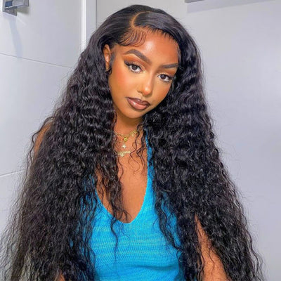 Water Wave  4x4 Lace Closure Wig With Undetectable Realistic Hairline