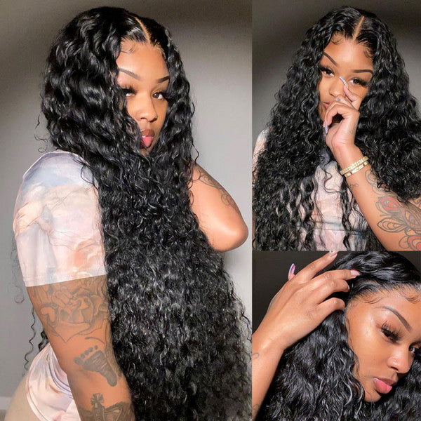 Water Wave 13x4 Lace Frontal Wig Human Hair Wigs