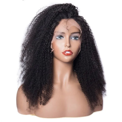 Kinky Curly Human Hair Wigs Curly13*4 Lace frontal Wig Pre-Pluckes Hairline With Baby Hair 180% Density