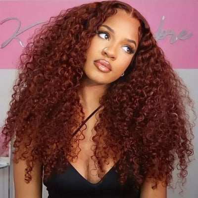 Reddish Brown 3C Curly Hair 13x4 Lace Front Autumn Breeze Wig