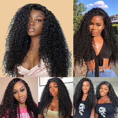 Kinky Curly Human Hair Lace Closure Wigs 4*4 Super Affordable Human Hair Wigs