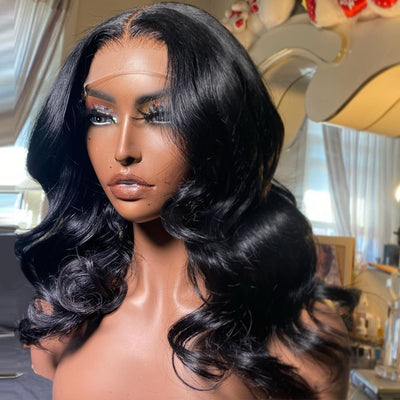 12A Grade Body Wave Bob Wigs  Human Hair 4x4 Lace Closure Wig