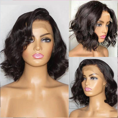 12A Grade Body Wave Bob Wigs  Human Hair 4x4 Lace Closure Wig