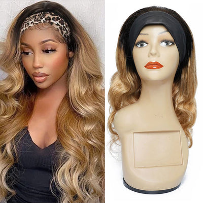 Blonde Ombre Color Headband Wig Body Wave Glueless Wig