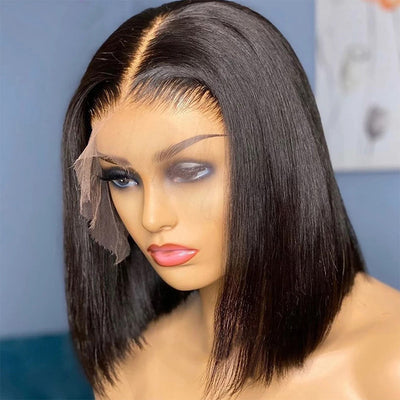 12A Grade Straight Bob Wigs Human Hair 13*4 Lace Front Wig