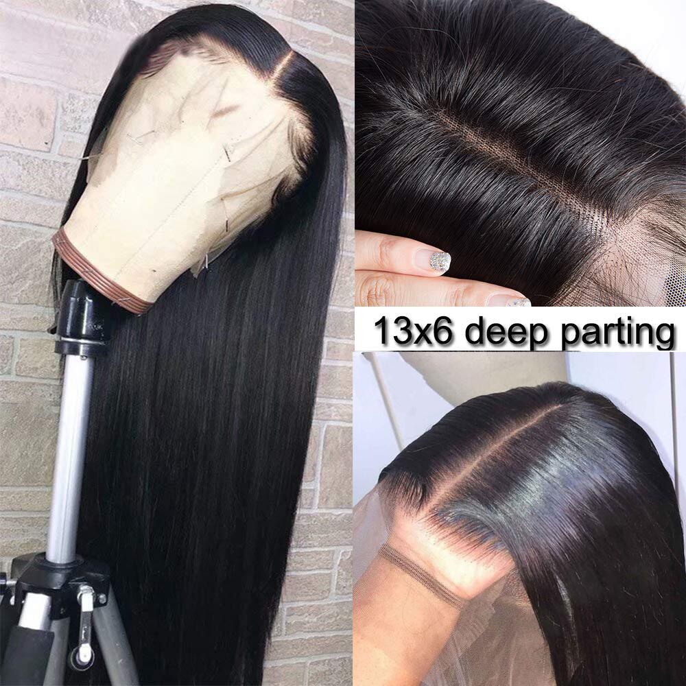 13*6 Lace Front Wig Straight Human Hair Lace Wigs 180% Density