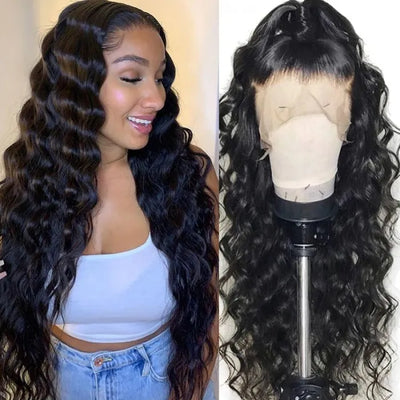 Loose Deep Wave 13x4 Lace Front Deep Parting High Quality Wigs Pre Plucked with Baby Hair