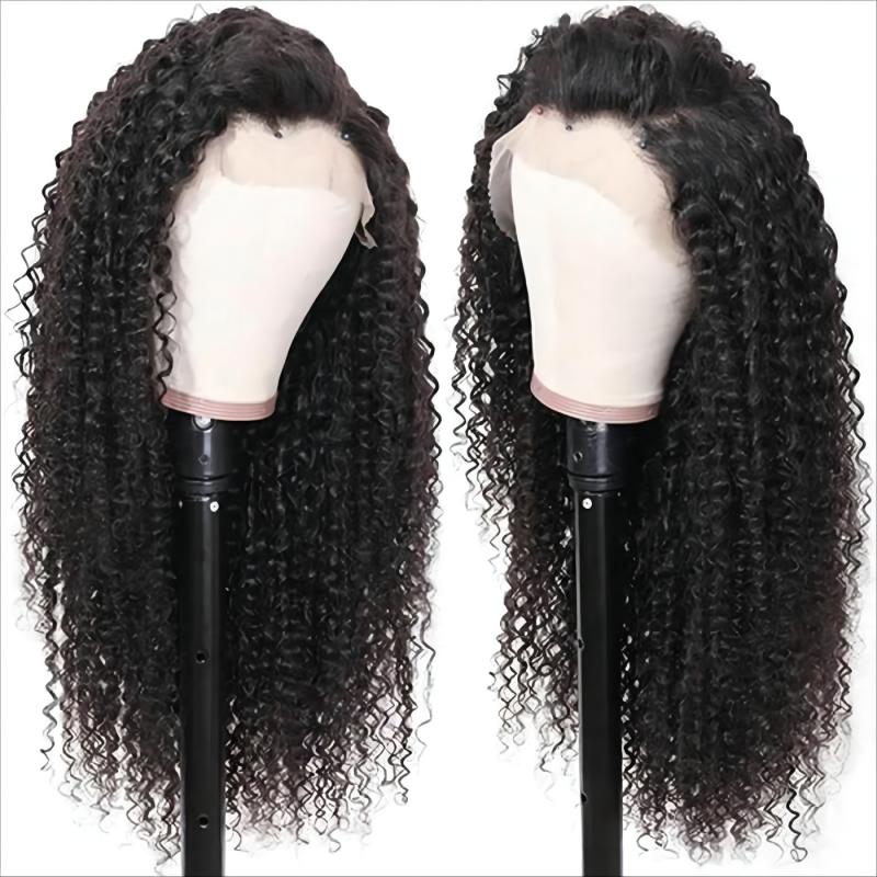 Natural Curly Clear HD Glueless Lace Wig Human Hair 13x4 Frontal Wig 220% Density