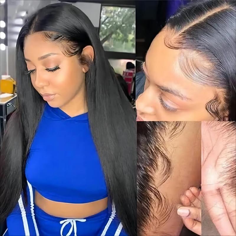 220% Density Undetectable Human Hair Straight 13x4 HD Glueless Lace Frontal Wig