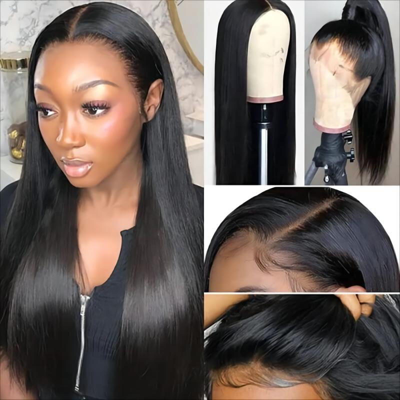 220% Density Undetectable Human Hair Straight 13x4 HD Glueless Lace Frontal Wig