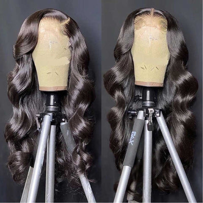 13x6 Full Lace Frontal Wig Body Hair Natural Black Color Wig