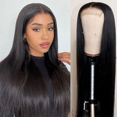 4*4 HD Lace Closure Wigs Straight 10A Brazilian Human Hair