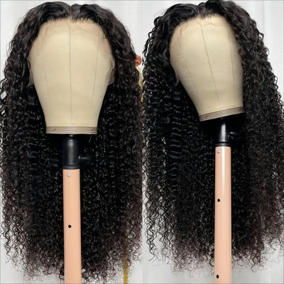 Natural Curly Clear HD Glueless Lace Wig Human Hair 13x4 Frontal Wig 220% Density