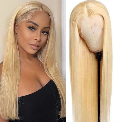 613 Blonde Transparent 360 Lace Wig Straight Human Hair