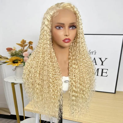 613 Blonde Curly 13x4 Lace Front Pre-Plucked Wig With Baby Hair