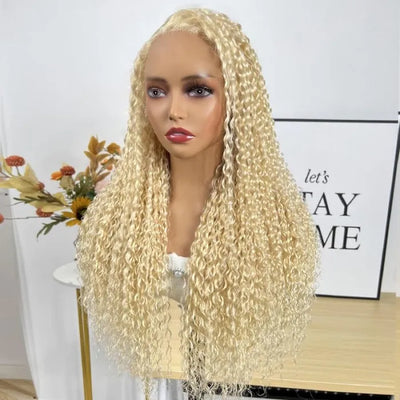 613 Blonde Curly 13x4 Lace Front Pre-Plucked Wig With Baby Hair