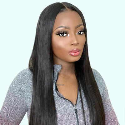 4*4 HD Lace Closure Wigs Straight 10A Brazilian Human Hair