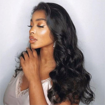 Glueless Natural Black Glueless Body Wave Non Lace New V Part Wig