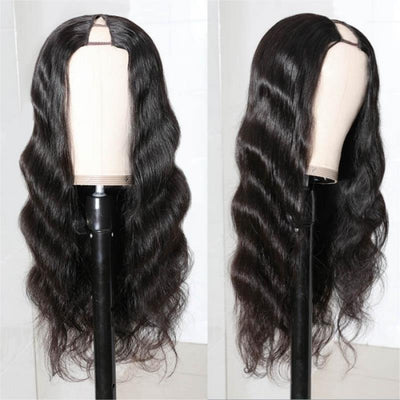 Glueless Natural Black Glueless Body Wave Non Lace New V Part Wig