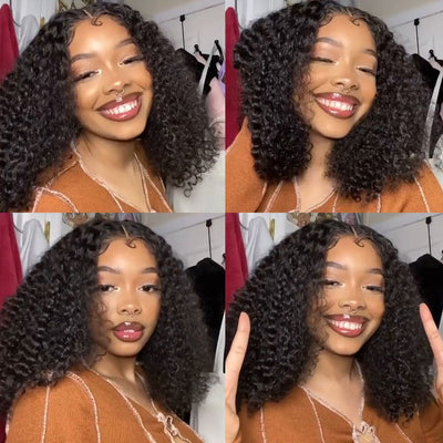 Brazilian Virgin Curly Wave Bob Wig 13*4 Lace Front Wigs