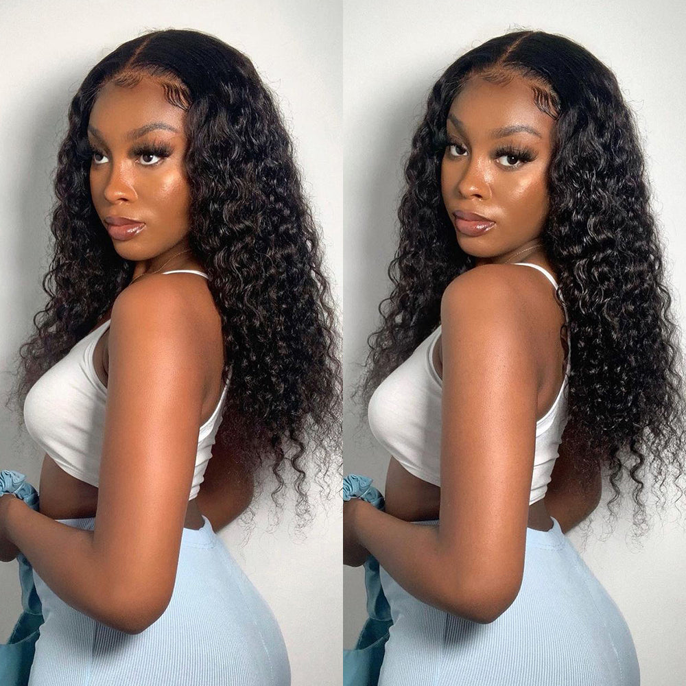 Water Wave  4x4 Lace Closure Wig With Undetectable Realistic Hairline