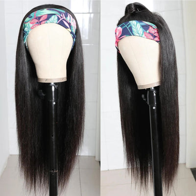 Silky Straight Headband Hair 10A Virgin Human Hair Wigs