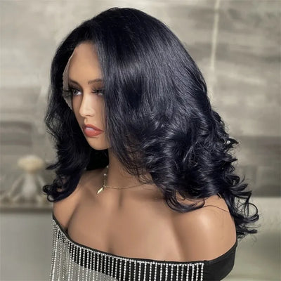 Dark Silver Blue Loose Wave 13x4 Lace Front Wig