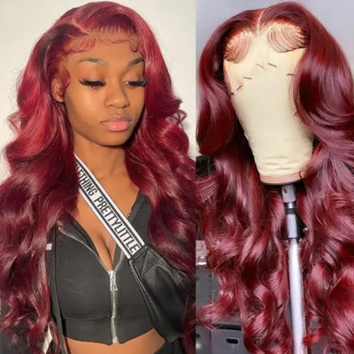 99J Burgundy Body Wave 13x6 Full Frontal Lace Wig