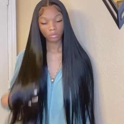 34″ 36″ 38″ 40″ Long Straight Human Hair 13×4 Lace Front Wigs