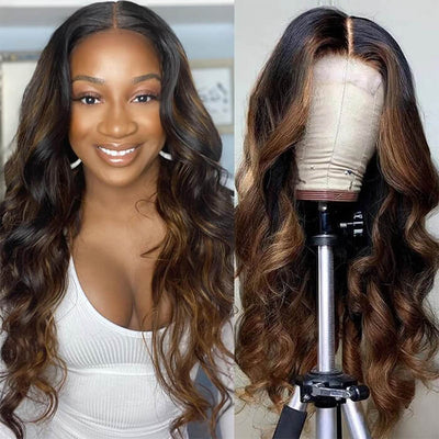 Ombre Highlight Color #1B/30 Blonde Lace Front Wigs