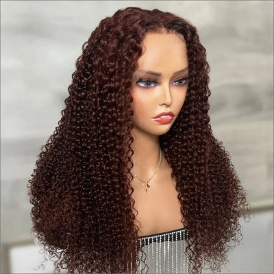 Reddish Brown 3C Curly Hair 13x4 Lace Front Autumn Breeze Wig