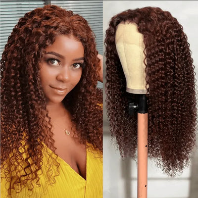 Reddish Brown 3C Curly Hair 13x4 Lace Front Autumn Breeze Wig