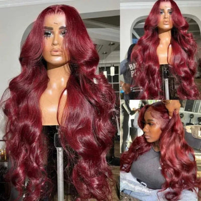 99J Burgundy Body Wave 13x6 Full Frontal Lace Wig